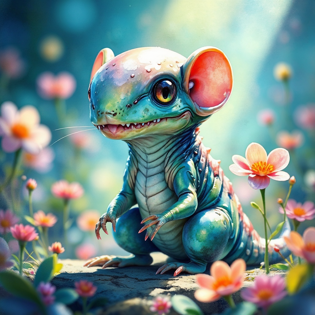 A vibrant alien rodent