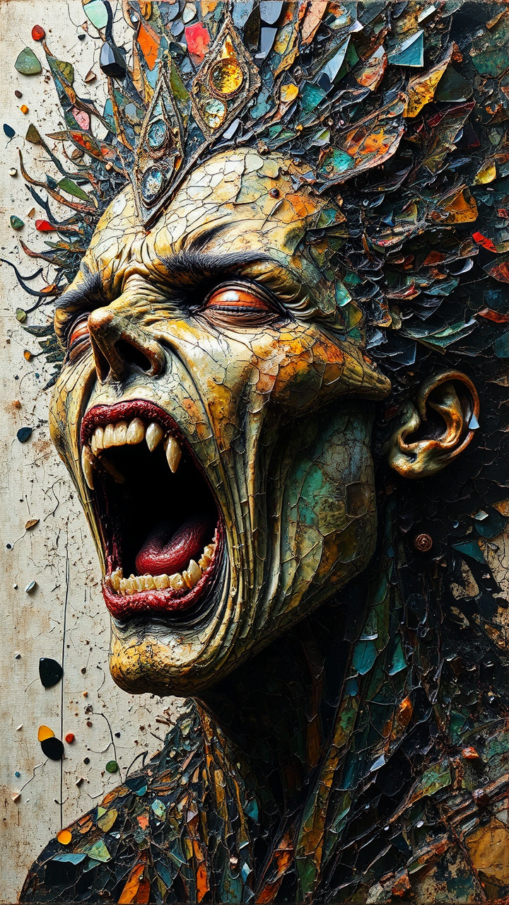 A screaming person with