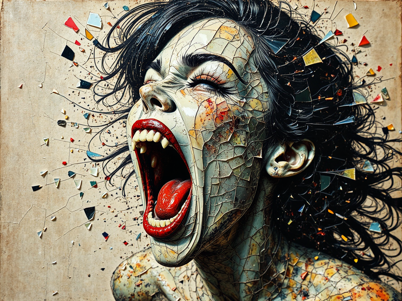 Collage of a screaming