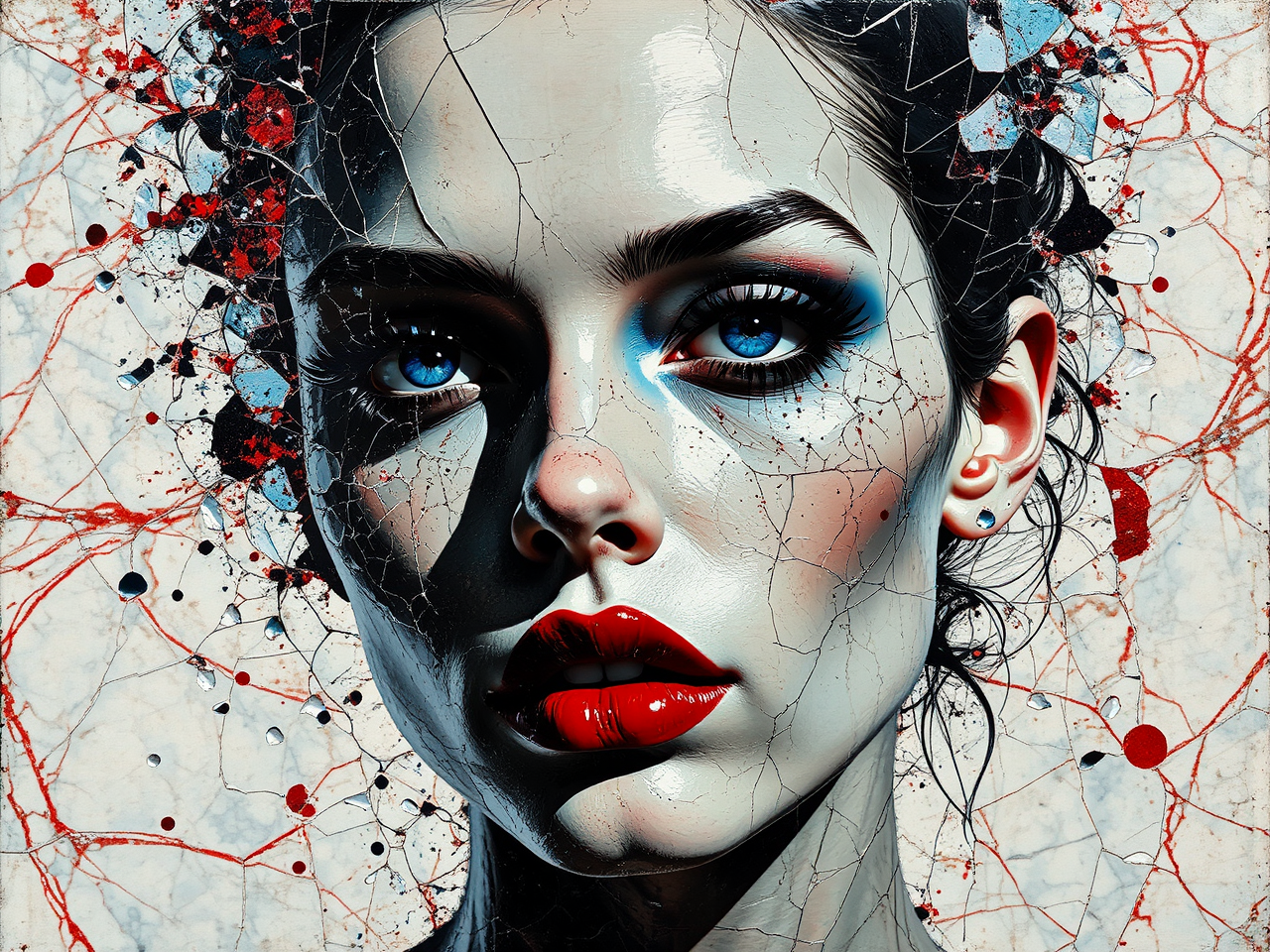 Mixed media portrait with