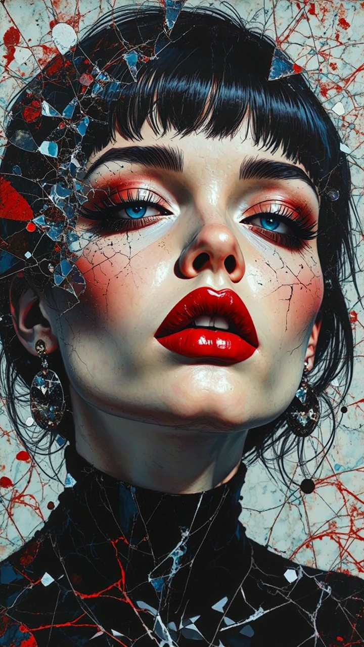 Mixed media portrait with