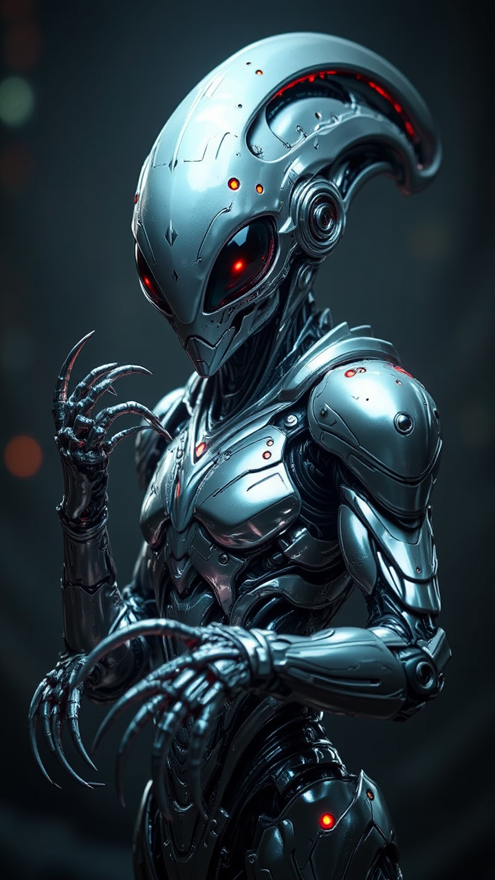 Cyborg in metallic battle