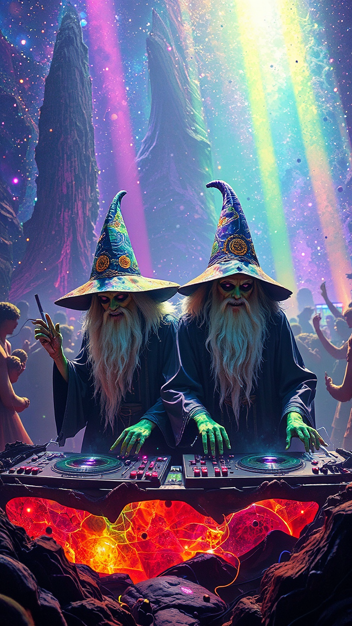 Two psychedelic DJs perform