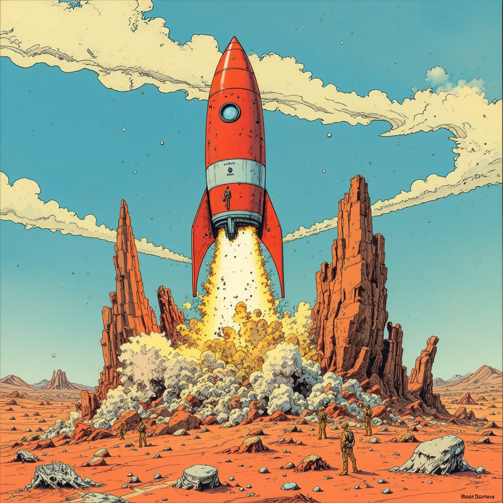 Rocket launching from Mars