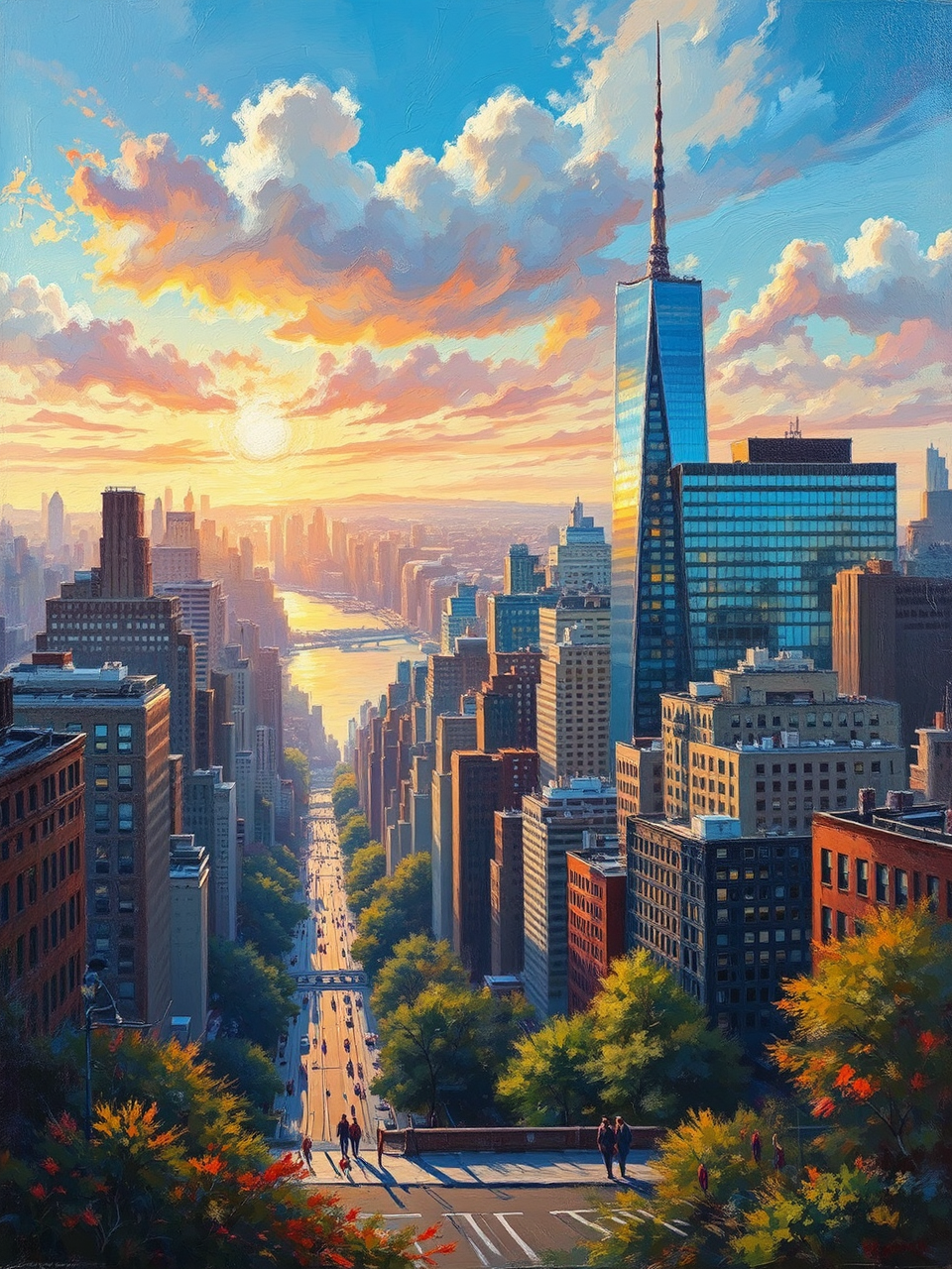 Beautiful scenic oil painting