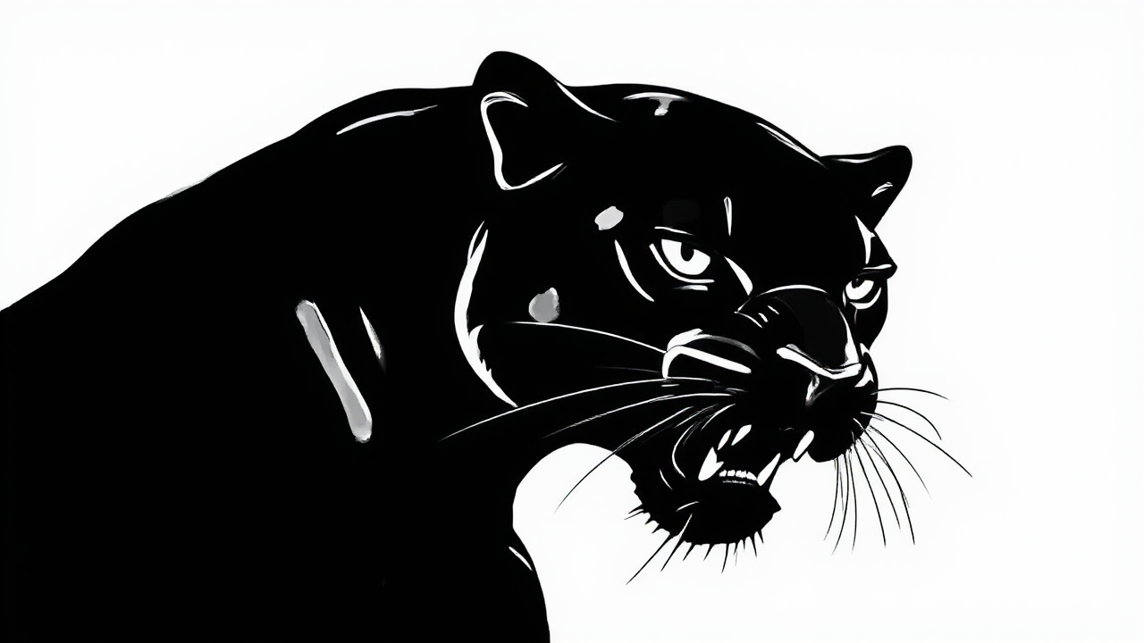 Black panther in retro