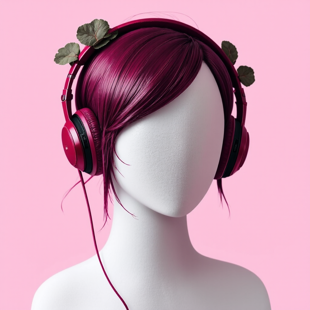 Beetroot shaped headphones