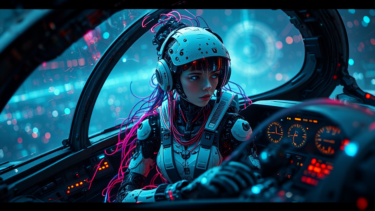 A robotic female pilot