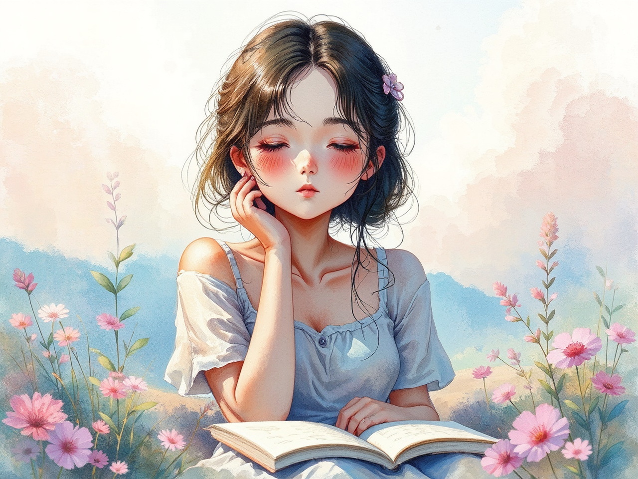 Girl in a watercolor