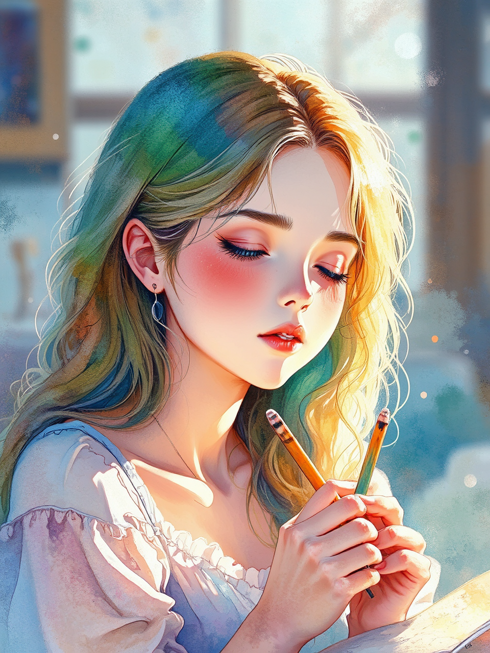 Girl relaxing to lofi