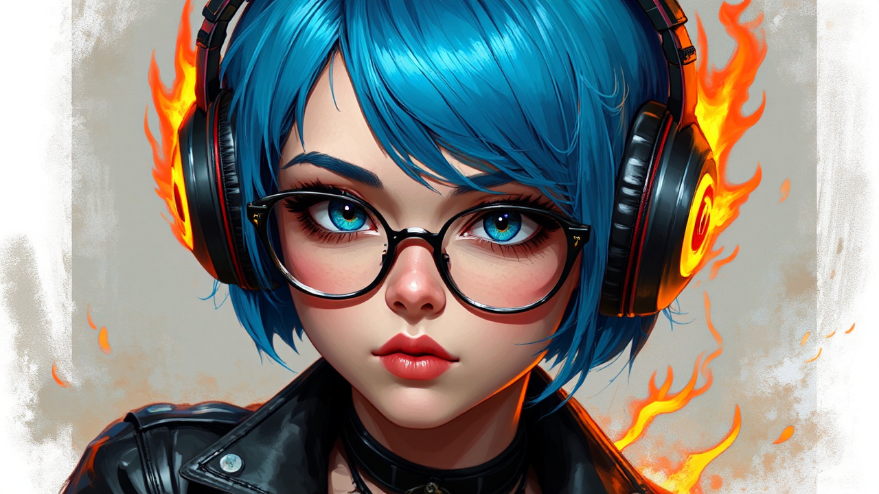 Woman with punk aesthetic,