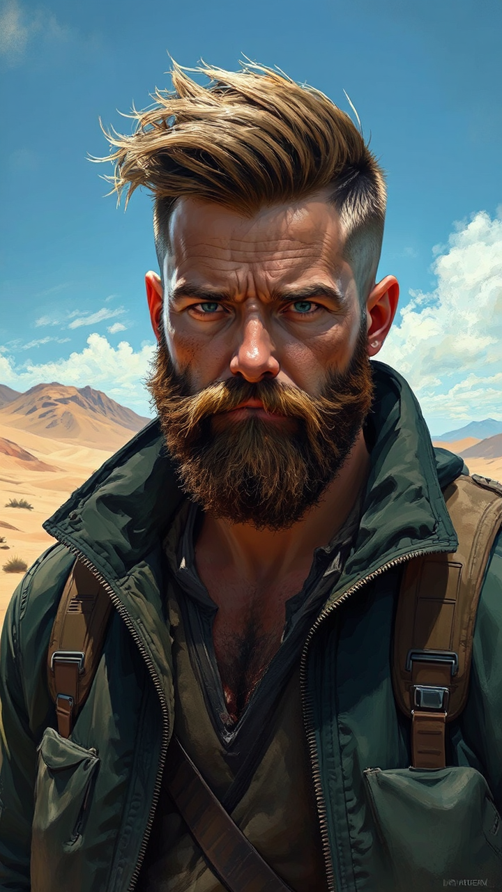 Rugged adventurer in a