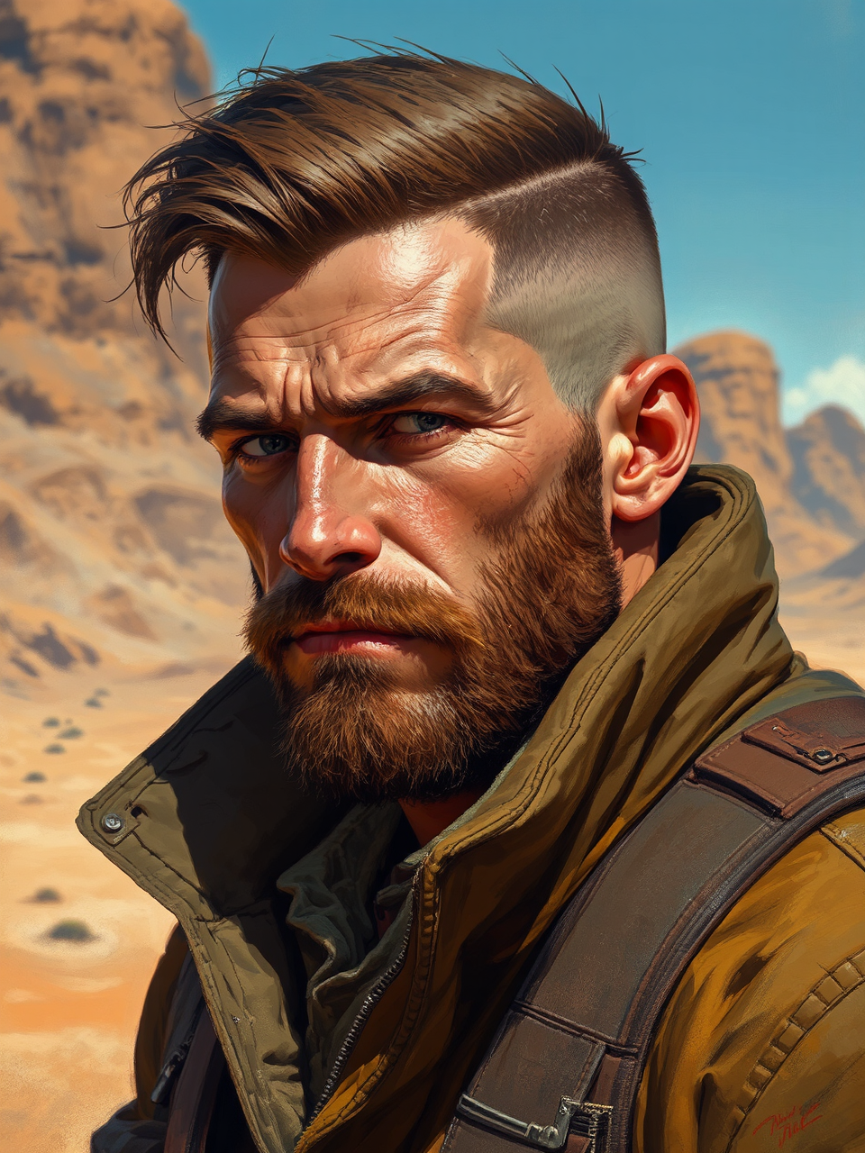 Rugged adventurer in WW2