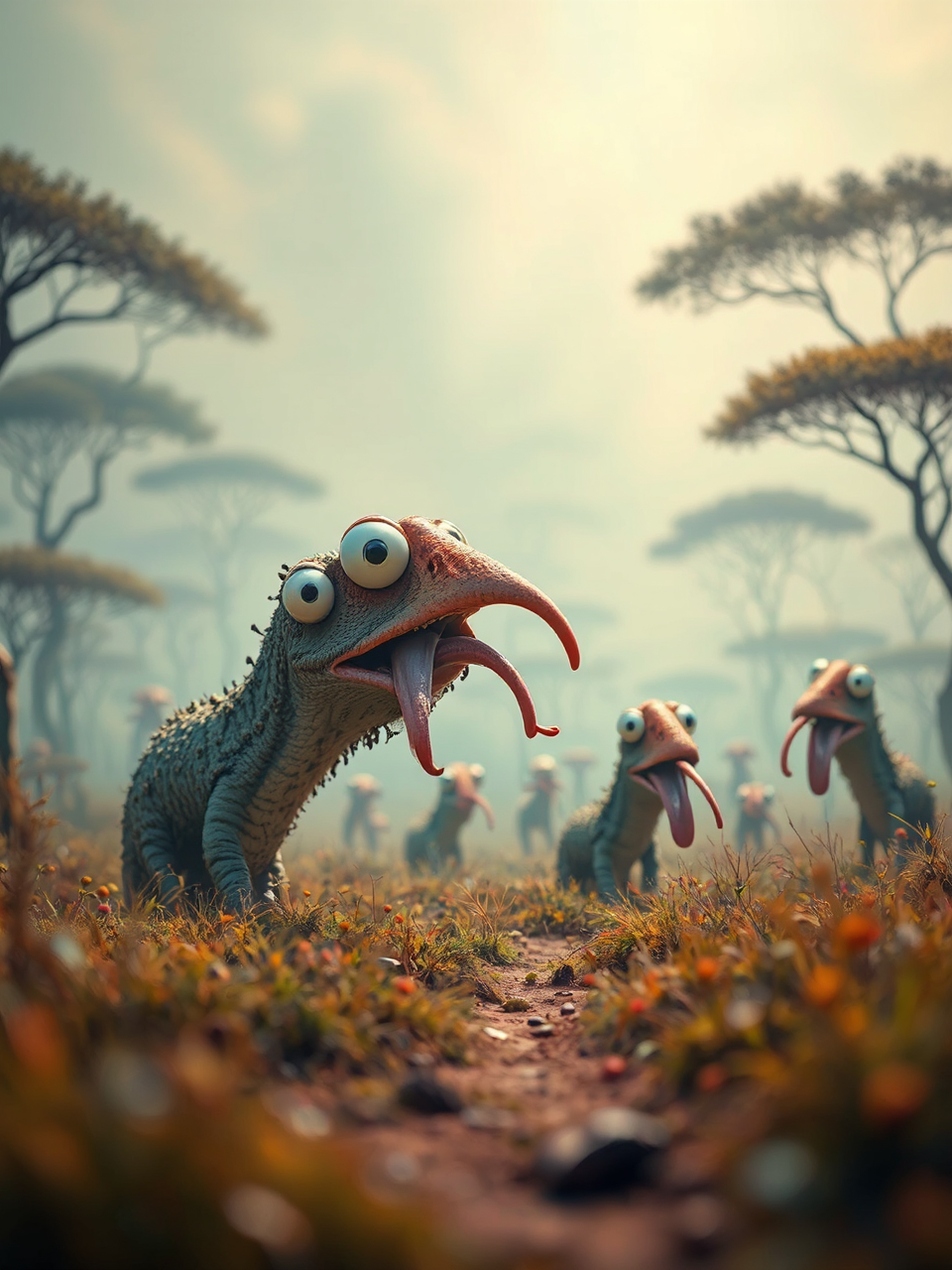 Large creatures appear from