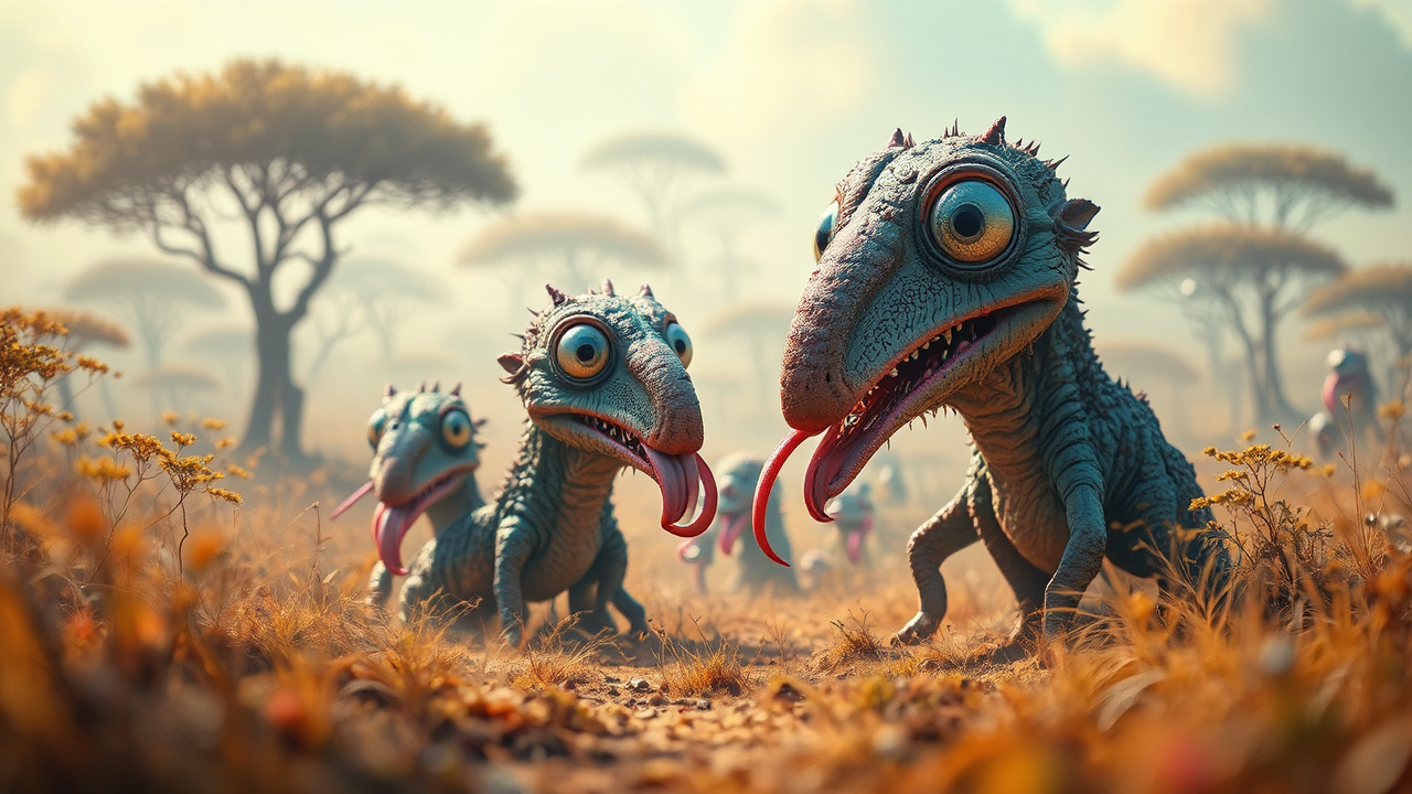 Savanna with large, long-tongued