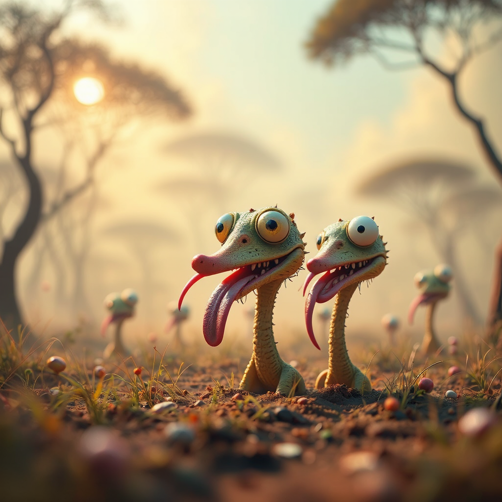 Intricate hazy savanna with