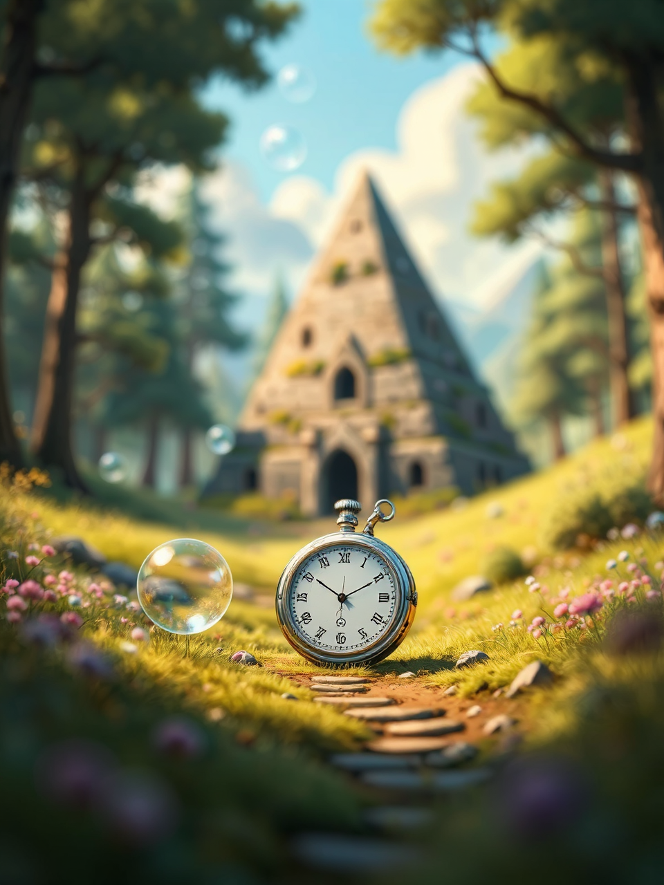 Silver pocket watch in