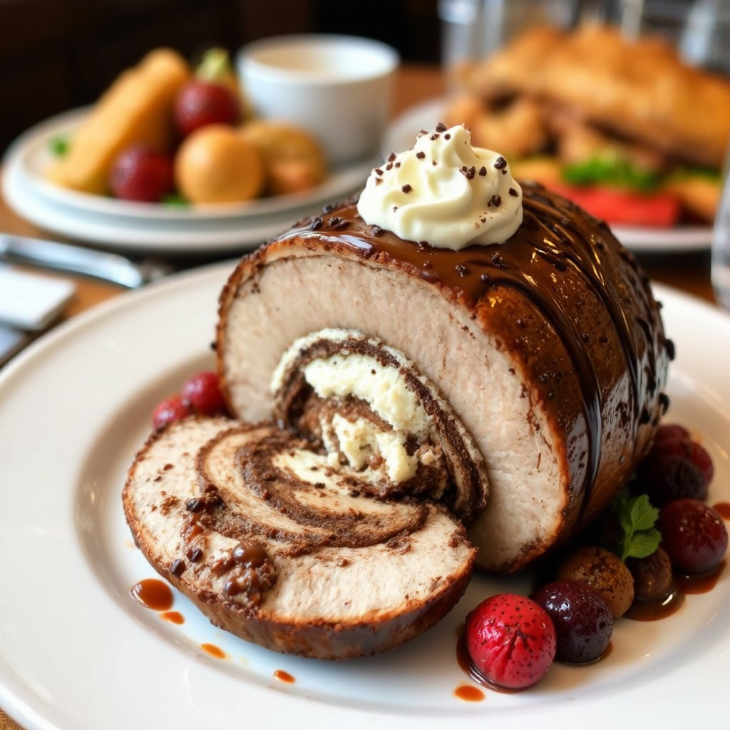 Roasted turkey with chocolate