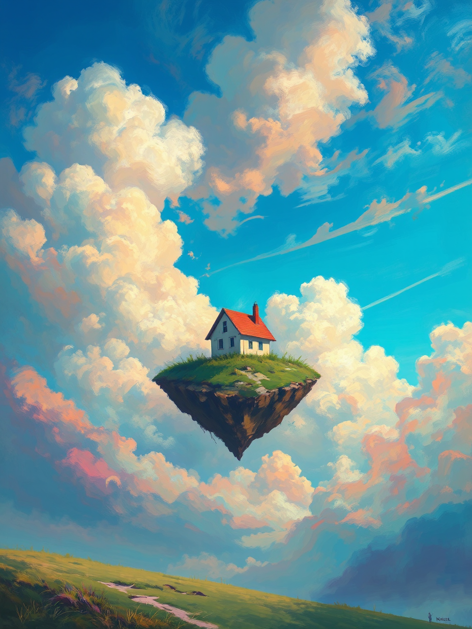 Small house floats in