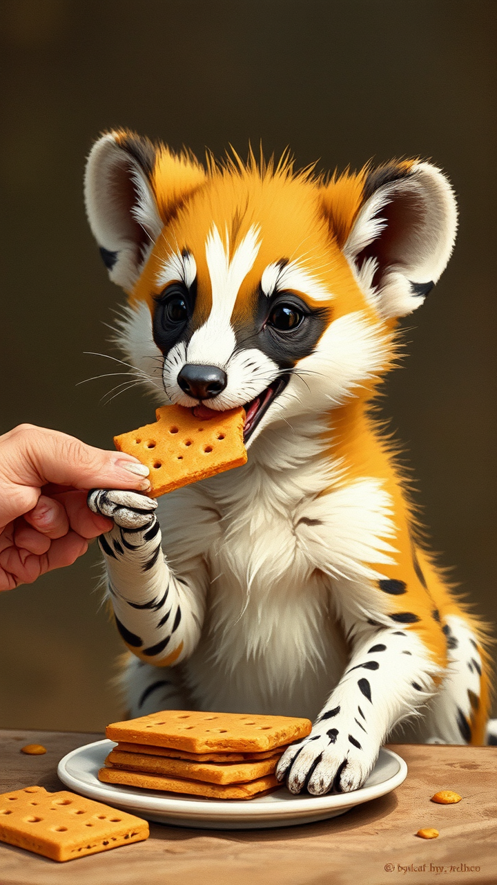 Weasel serves snack to