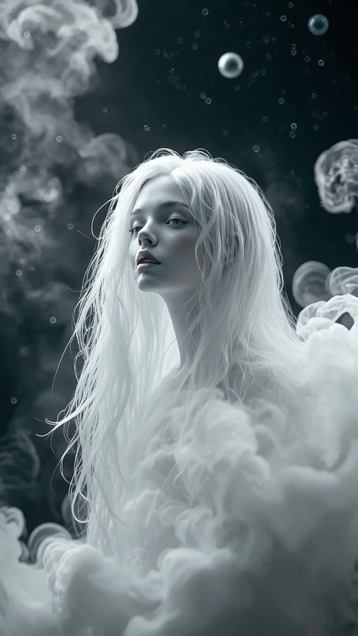 Young woman with long