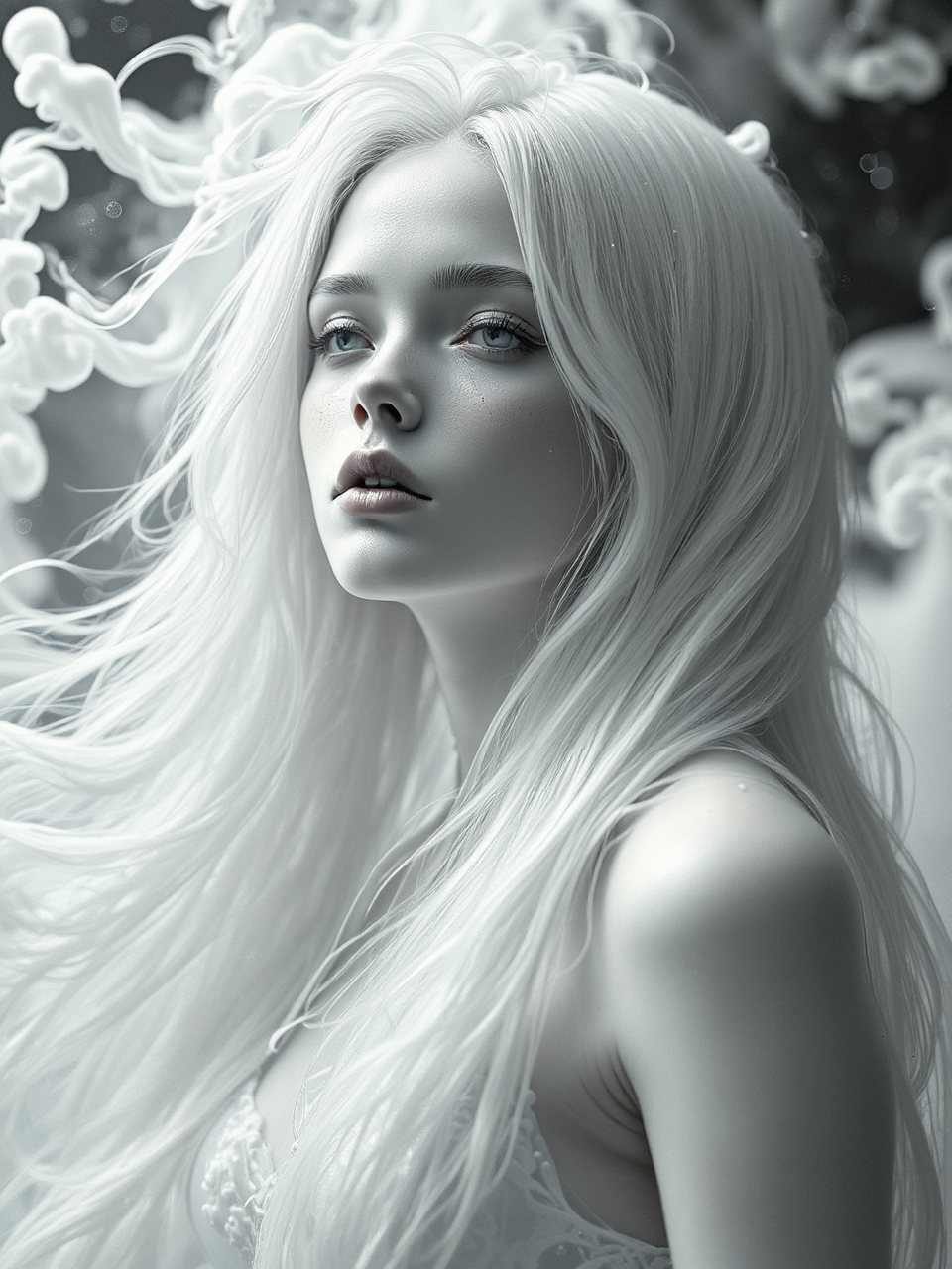 Young cyborg girl in