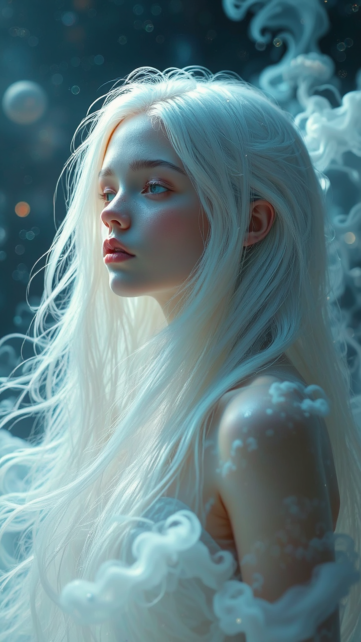 Young woman with long