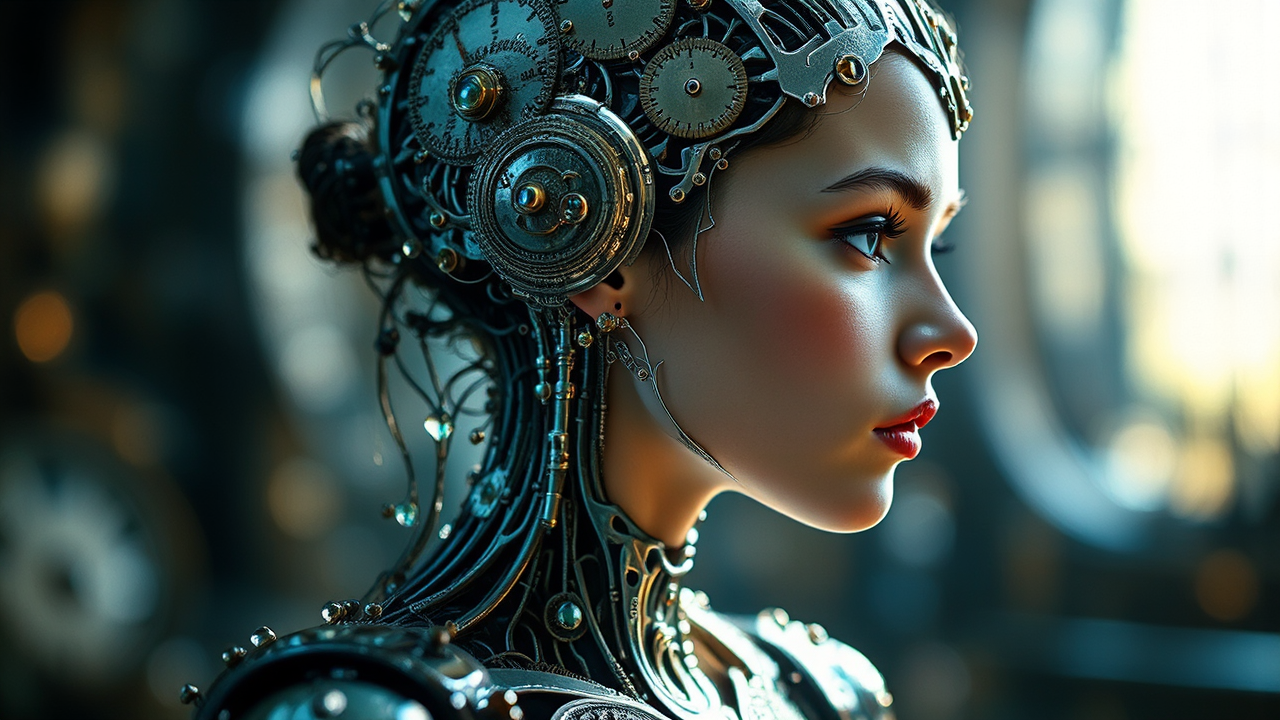 Young woman with steampunk