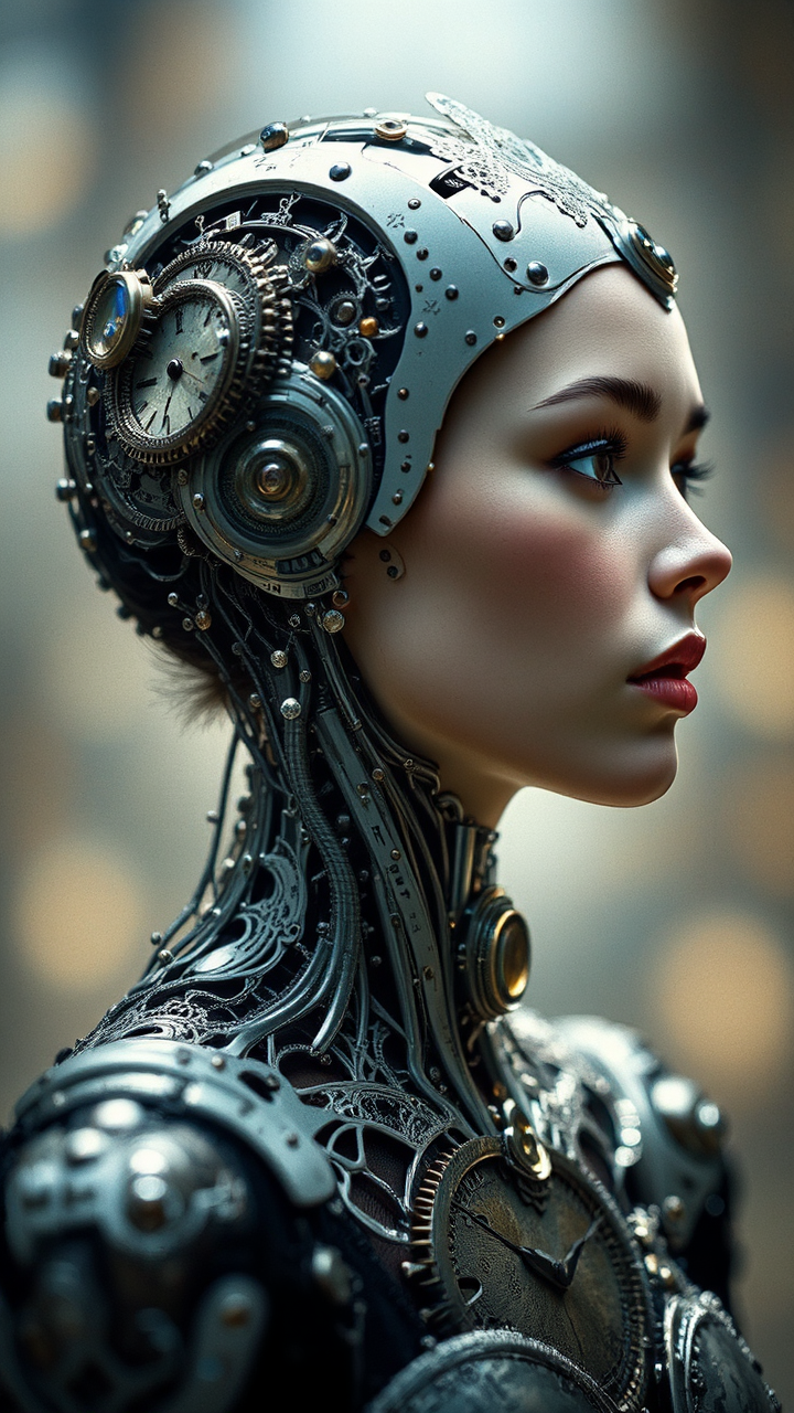 Young woman with mechanical