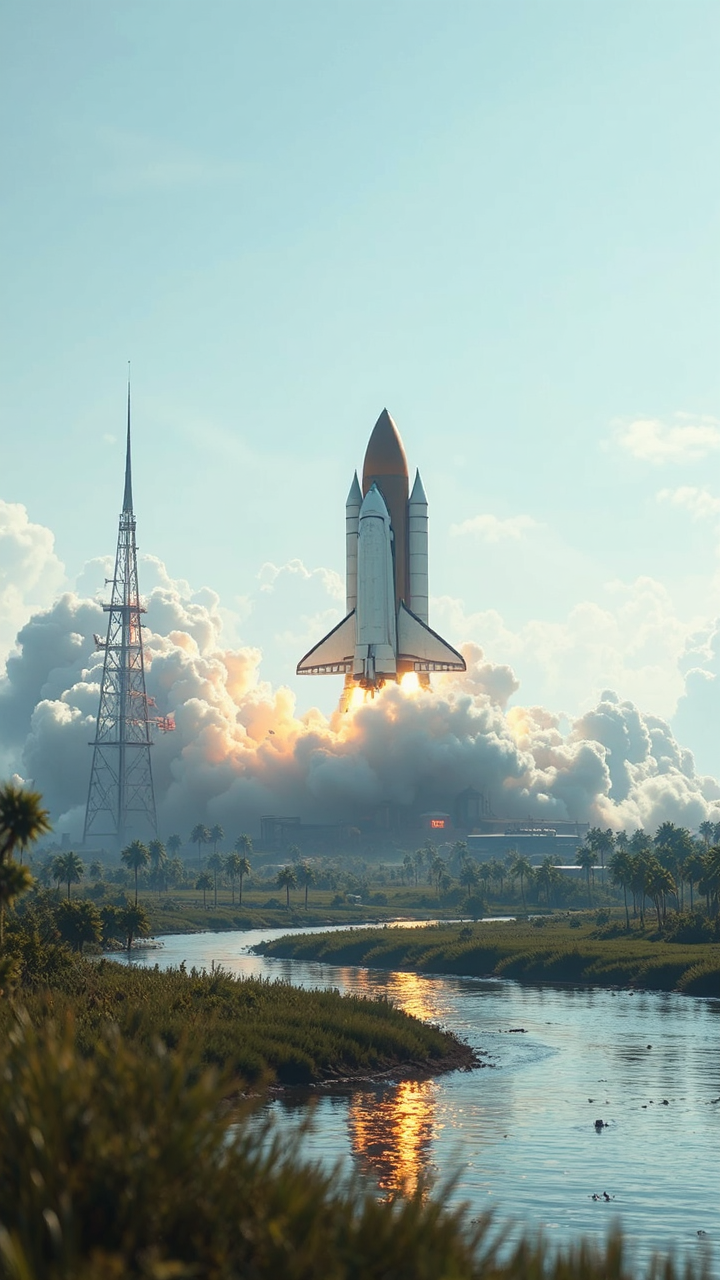 NASA spacecraft launching from