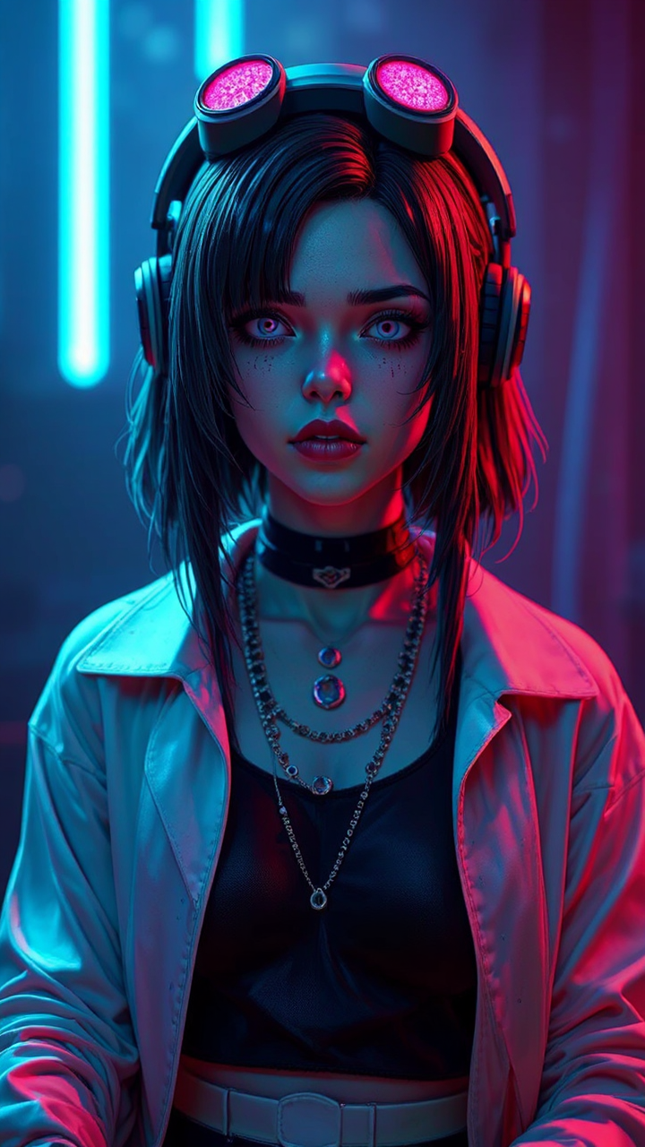 Highly detailed, futuristic portrait.