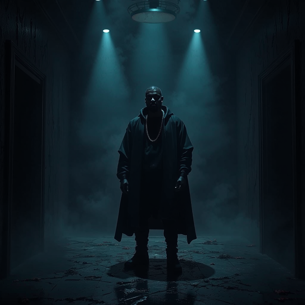 Kanye West in dark,