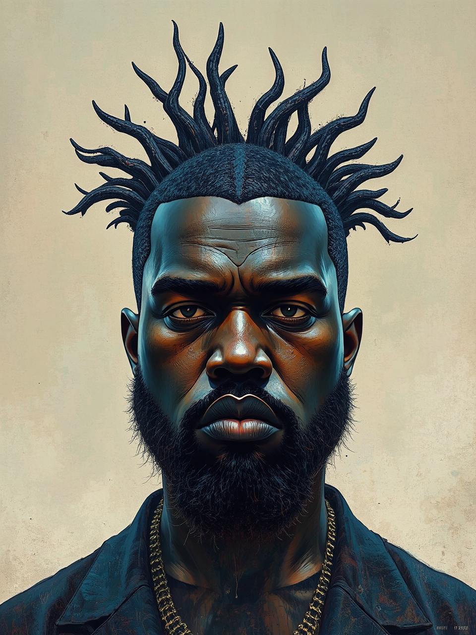 Kanye West portrait in