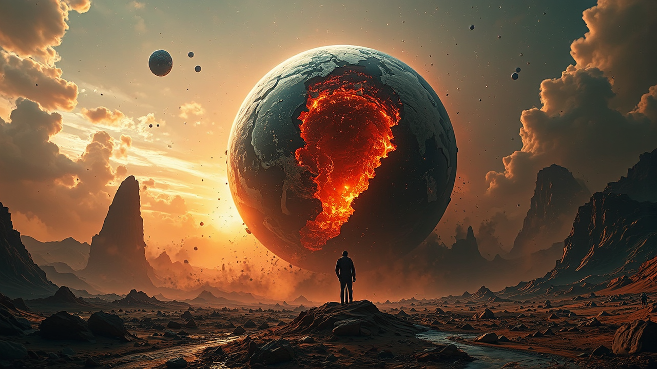 Earth and Mars collide