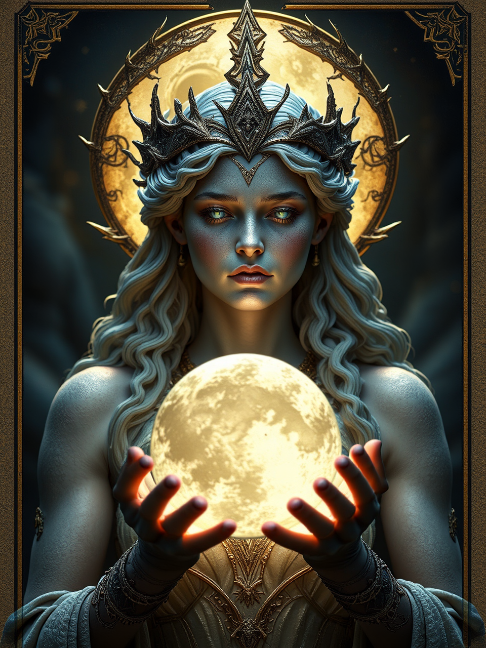 Artemis holding the moon