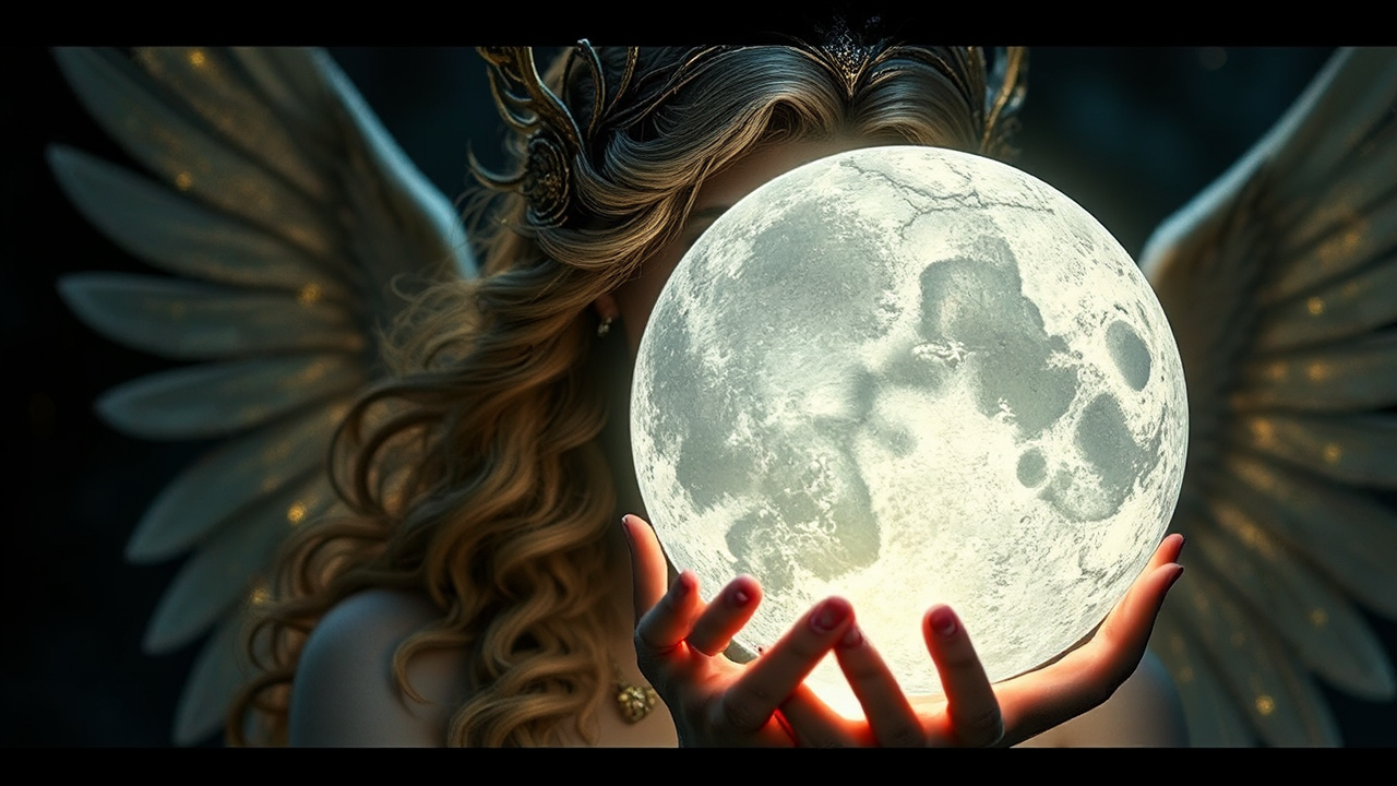 Artemis holding the moon