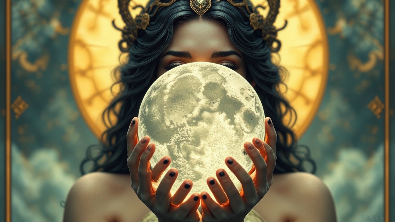 Artemis holding the Moon