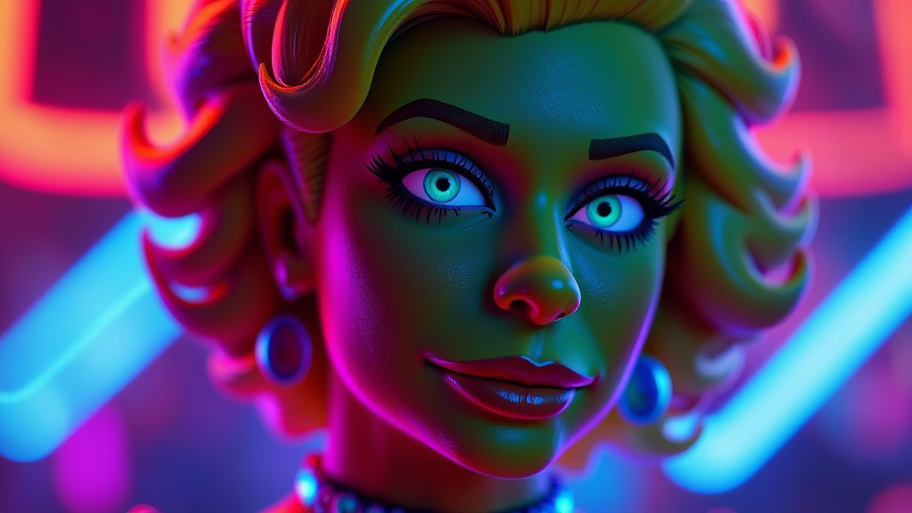 A 3D rendered portrait