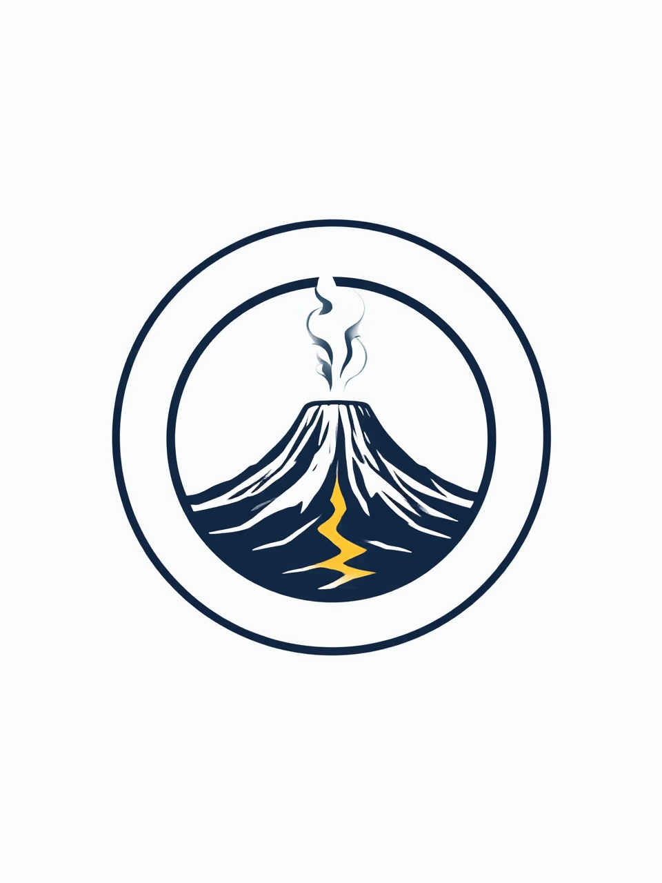 Volcano logo with white