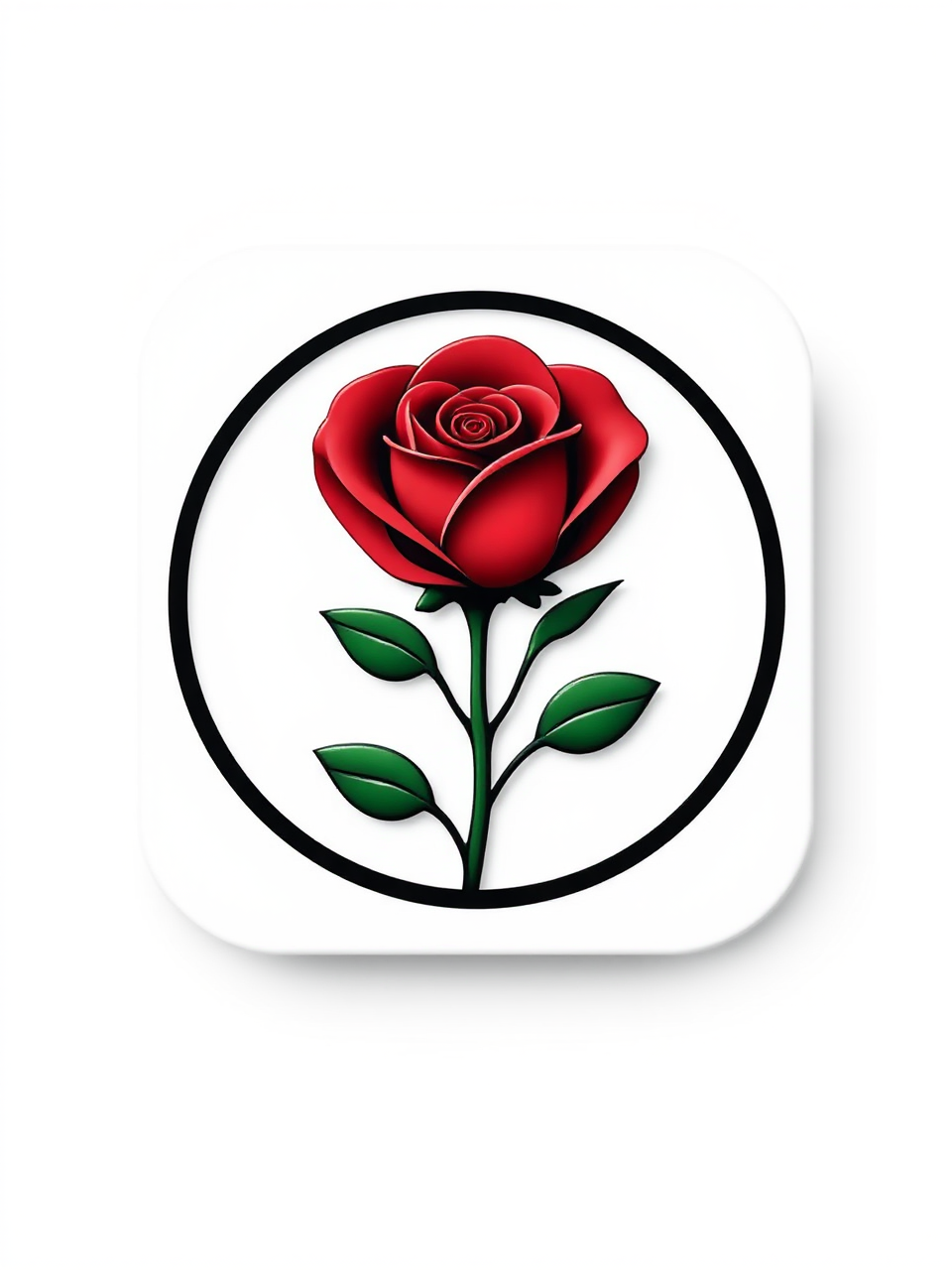 Circular rose logo on