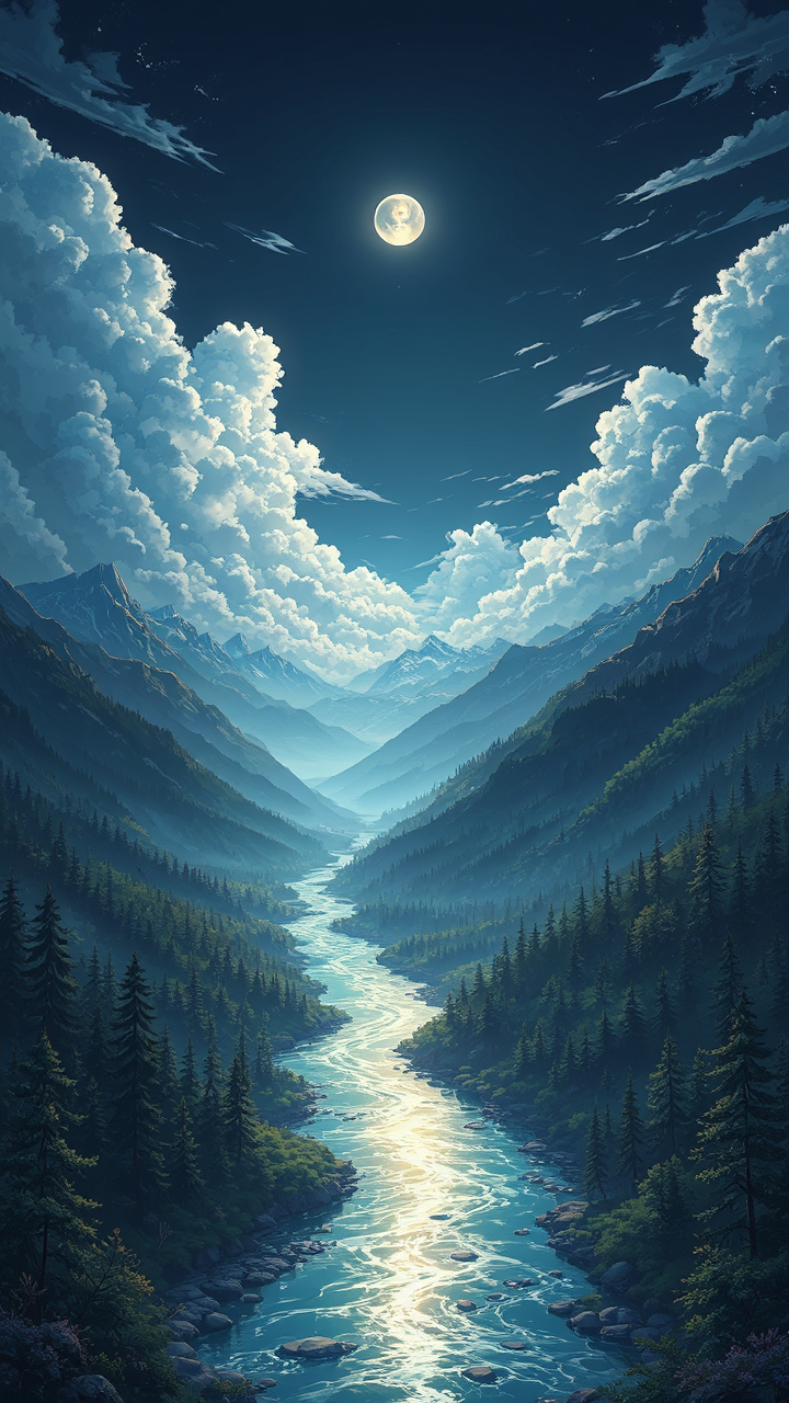 A serene night scene