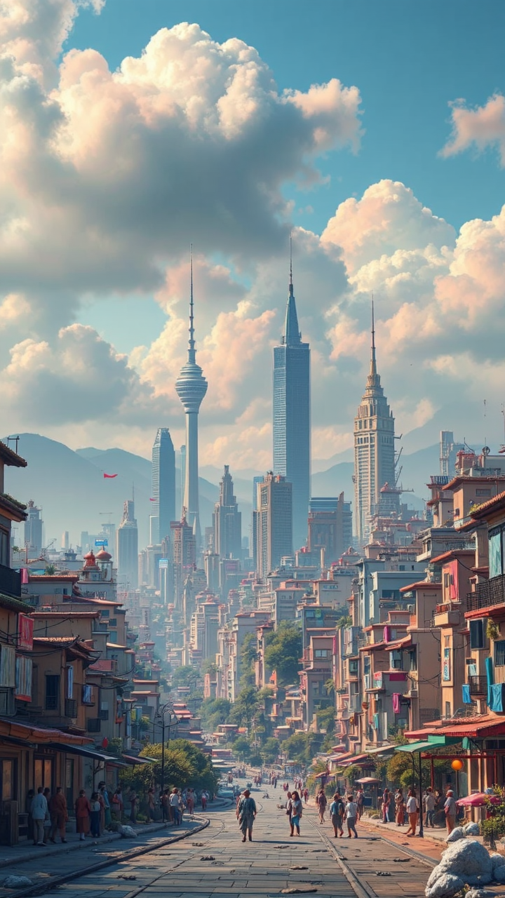 Ancient cityscape with photorealistic