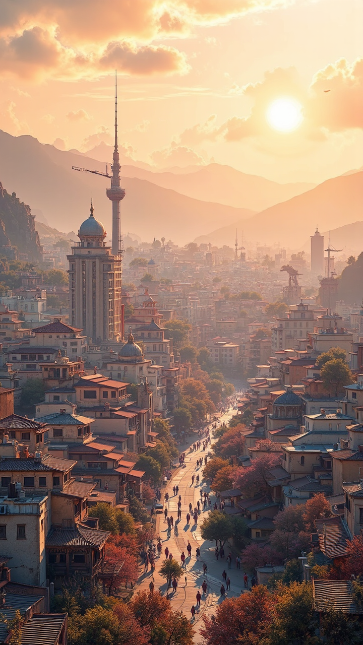 Ancient city with photorealistic