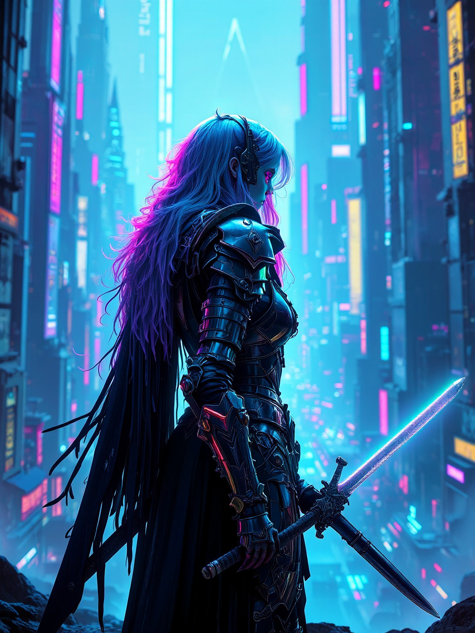 Grimes in medieval cyberpunk