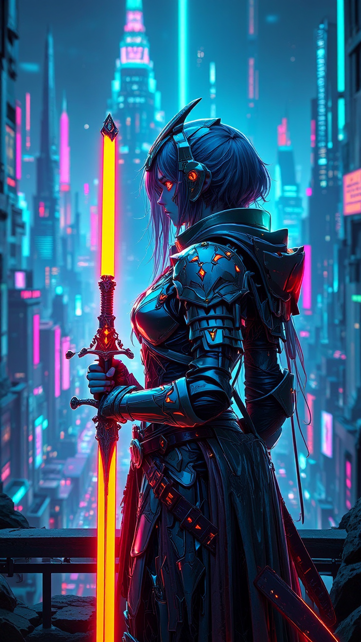 Grimes in medieval cyberpunk