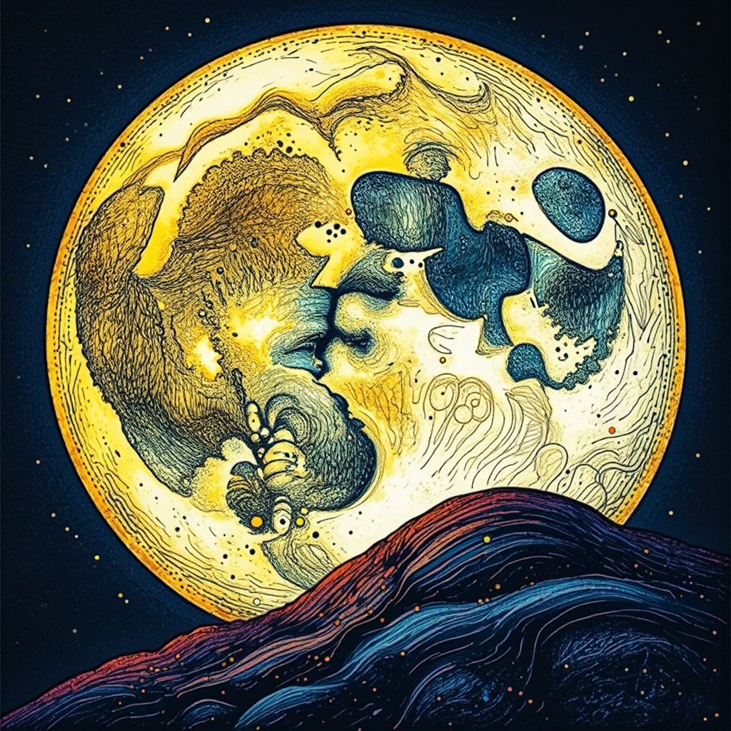 Full moon with intricate