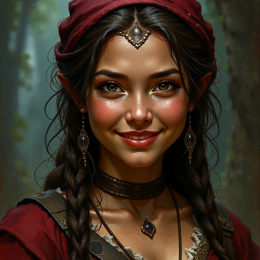 Medieval huntress with Polynesian