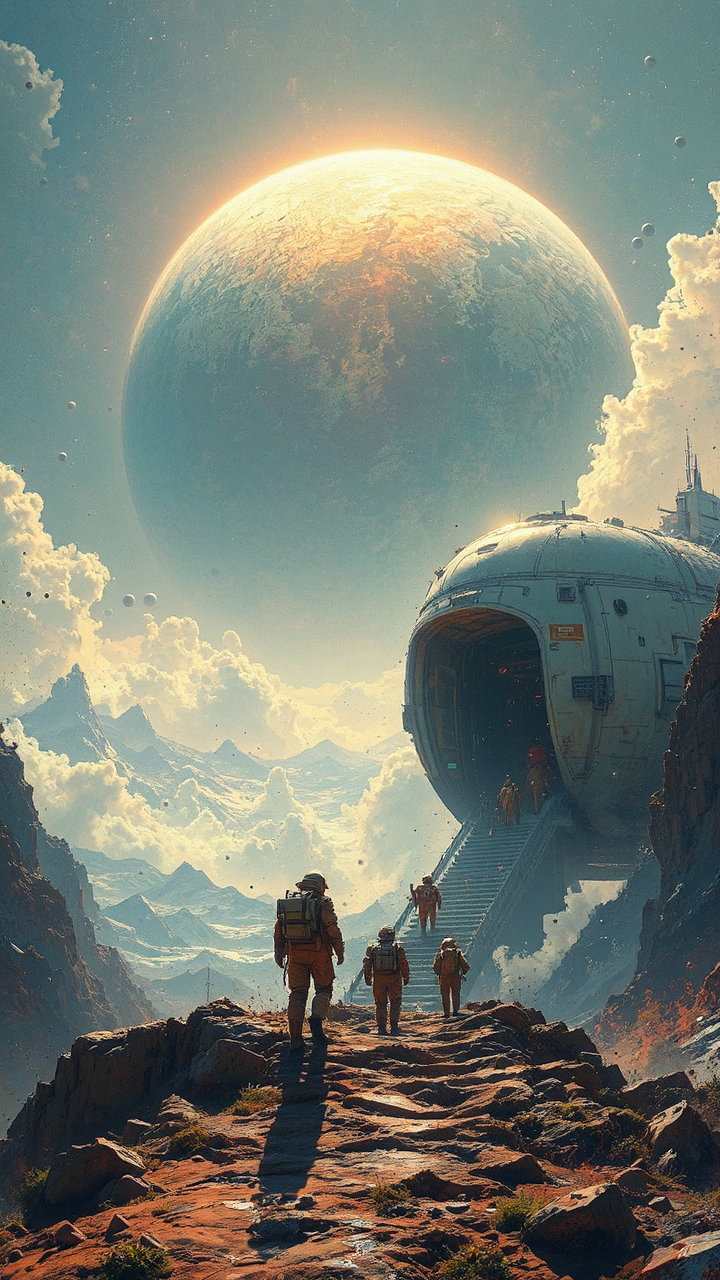 Space colonists on habitable