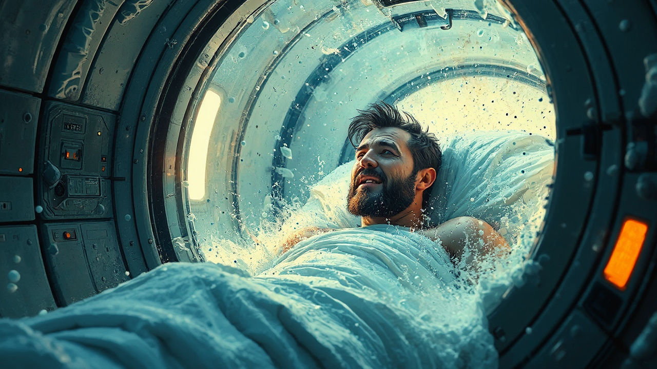 Man emerging from cryogenic