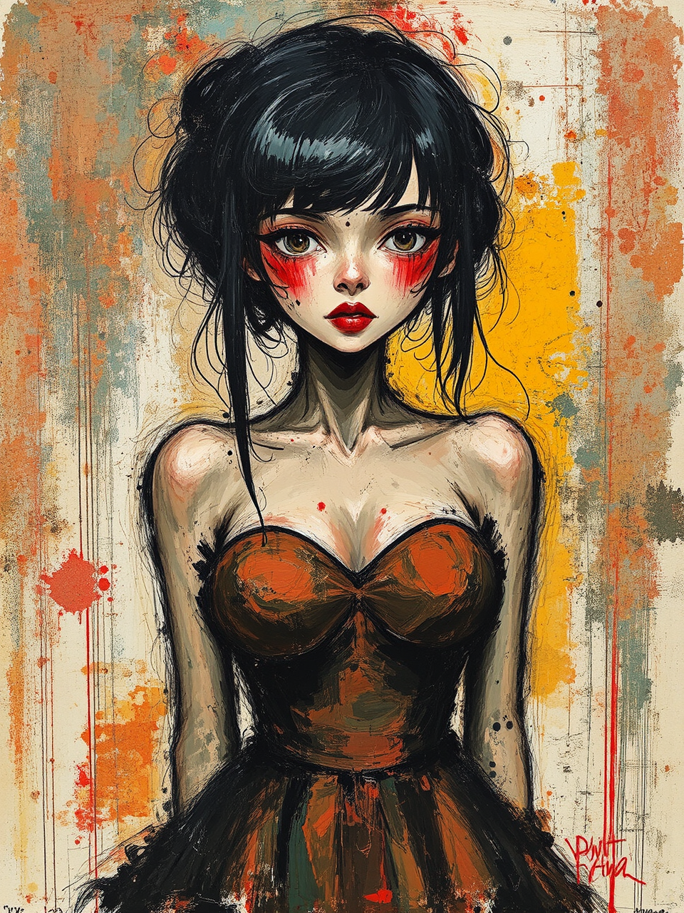 Distorted human faces in